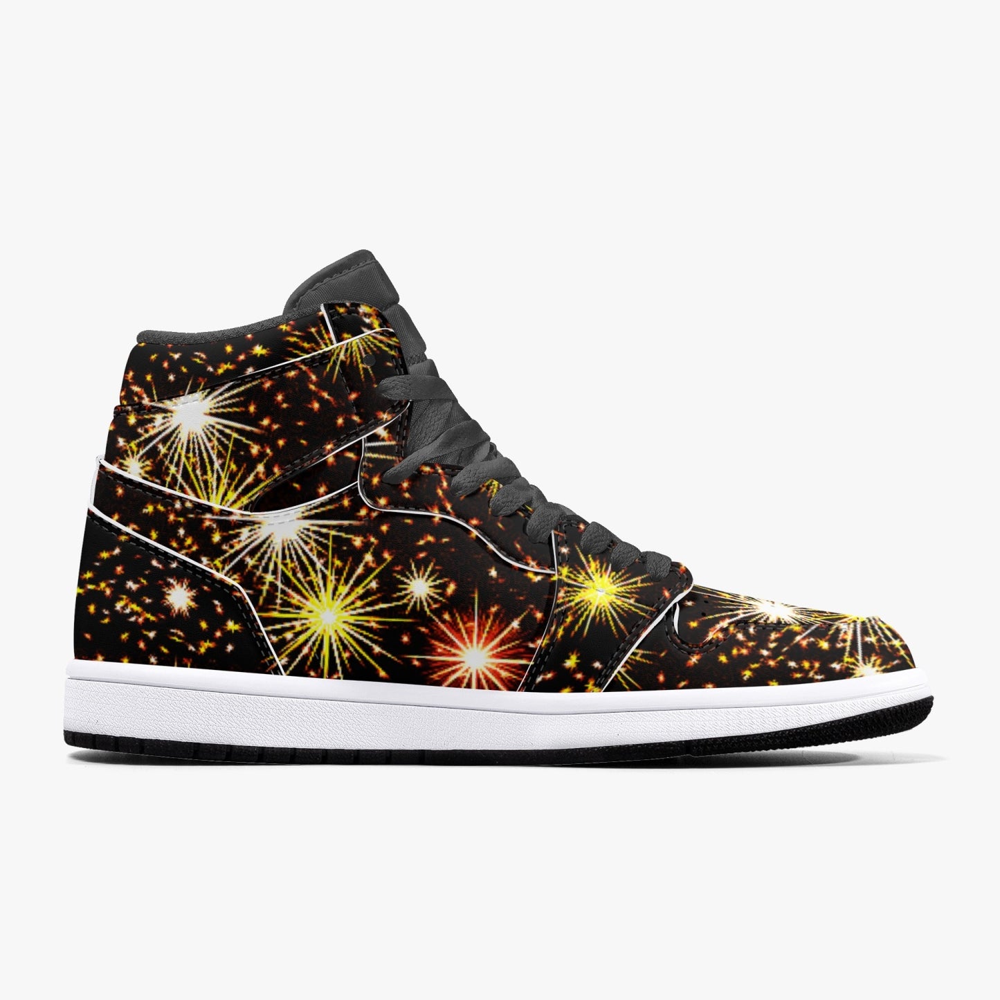 352. AJ1 Black High-Top Leather Sneakers