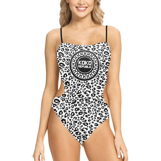 kokorepublic Women's Spaghetti Strap Cut Out Sides Swimsuit