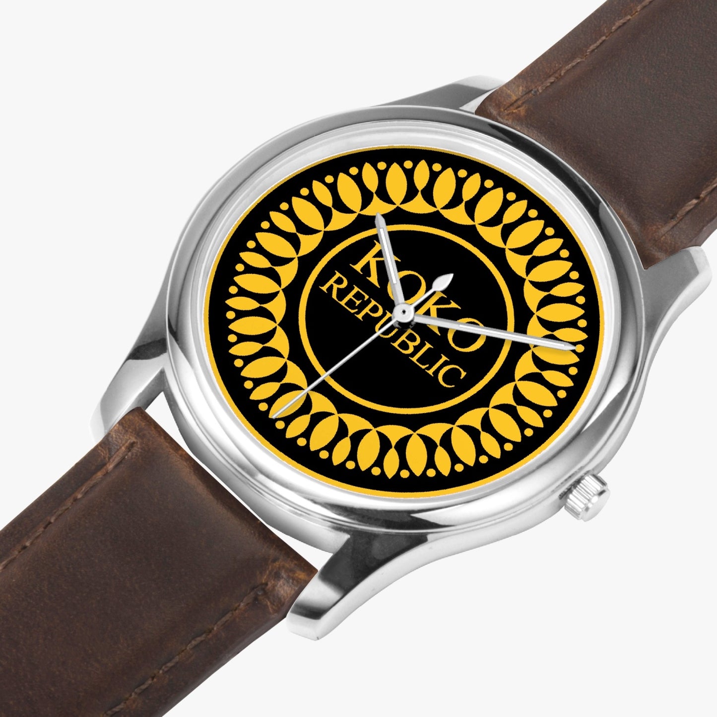 kokorepublic 152. Stylish Leather Strap Classic Quartz Watch (Silver)