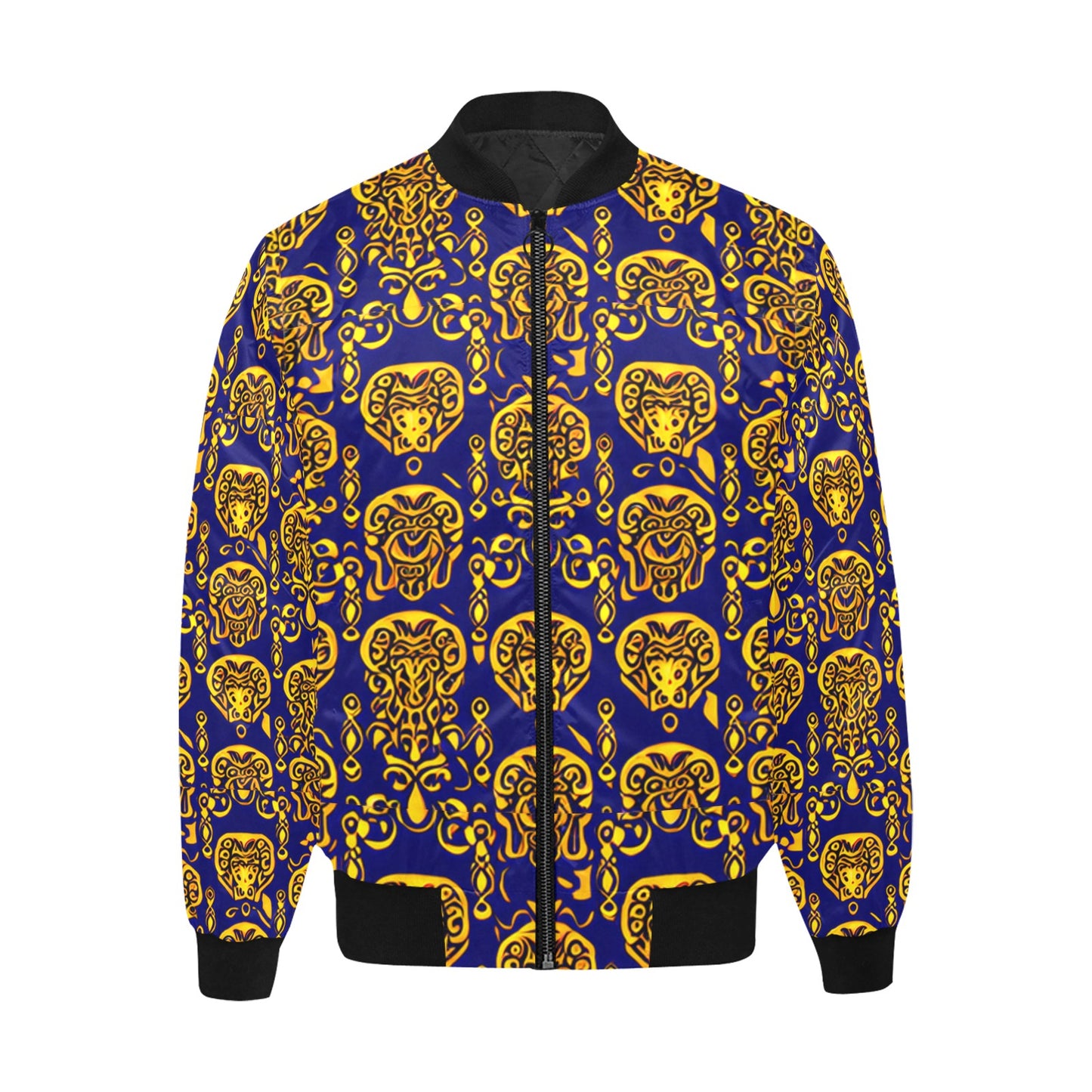 Kokorepublic Men's All Over Print Quilted Bomber Jacket(Model H33)