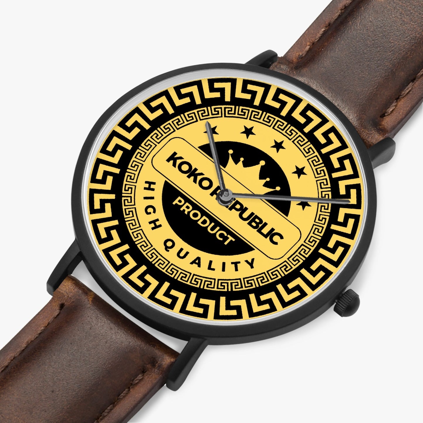 kokorepublic 160. Hot Selling Ultra-Thin Leather Strap Quartz Watch (Black)