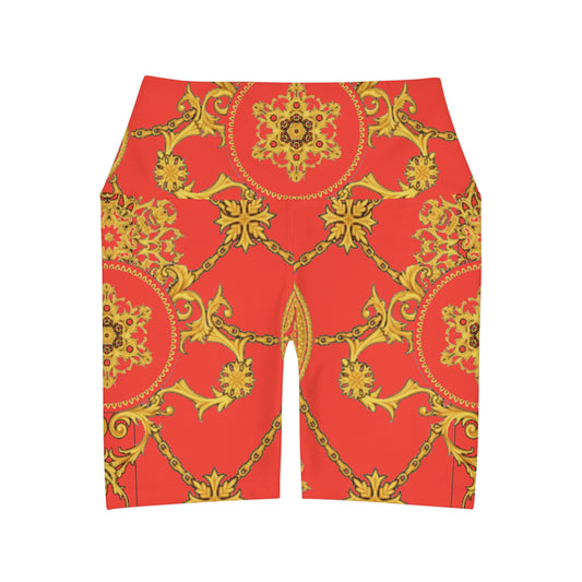 High Waisted Yoga Shorts (AOP)