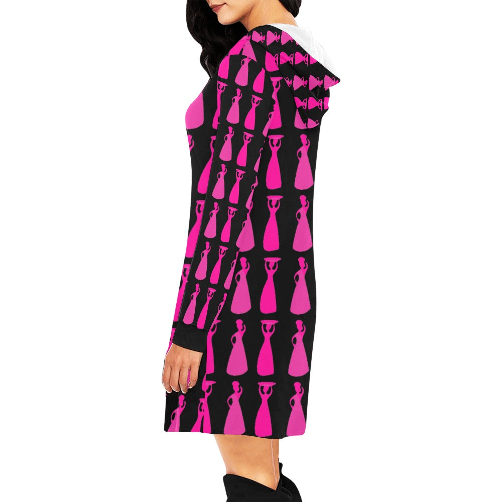 Kokorepublic bWomen's All Over Print Hoodie Mini Dress (H27)