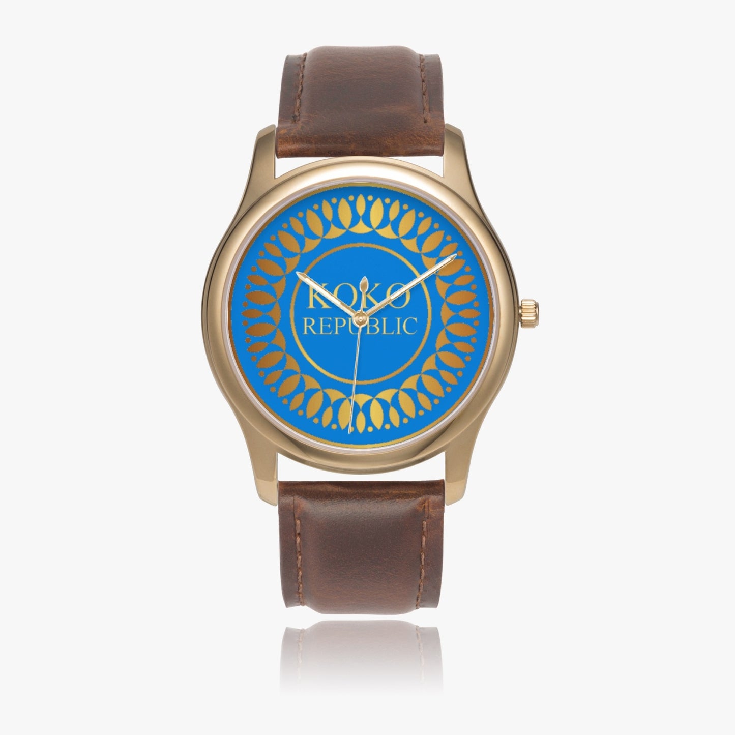 kokorepublic 150. Stylish Leather Strap Classic Quartz Watch (Gold)