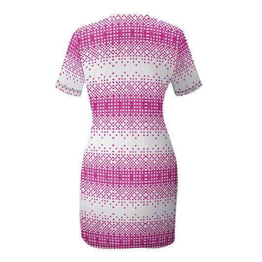White Crew Neck Short Sleeve Dress