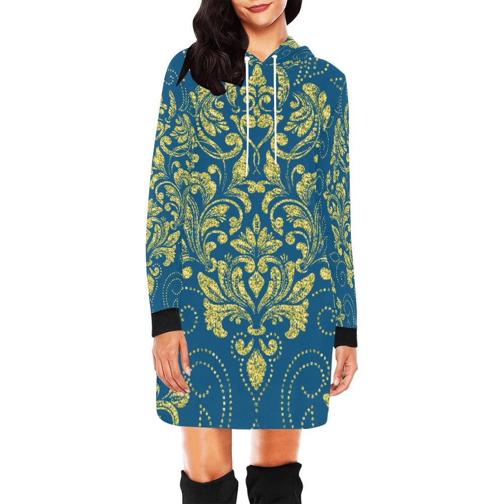 Kokorepublic Women's All Over Print Hoodie Mini Dress (H27)