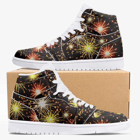 1035. AJ1 High-Top Leather Sneakers - White