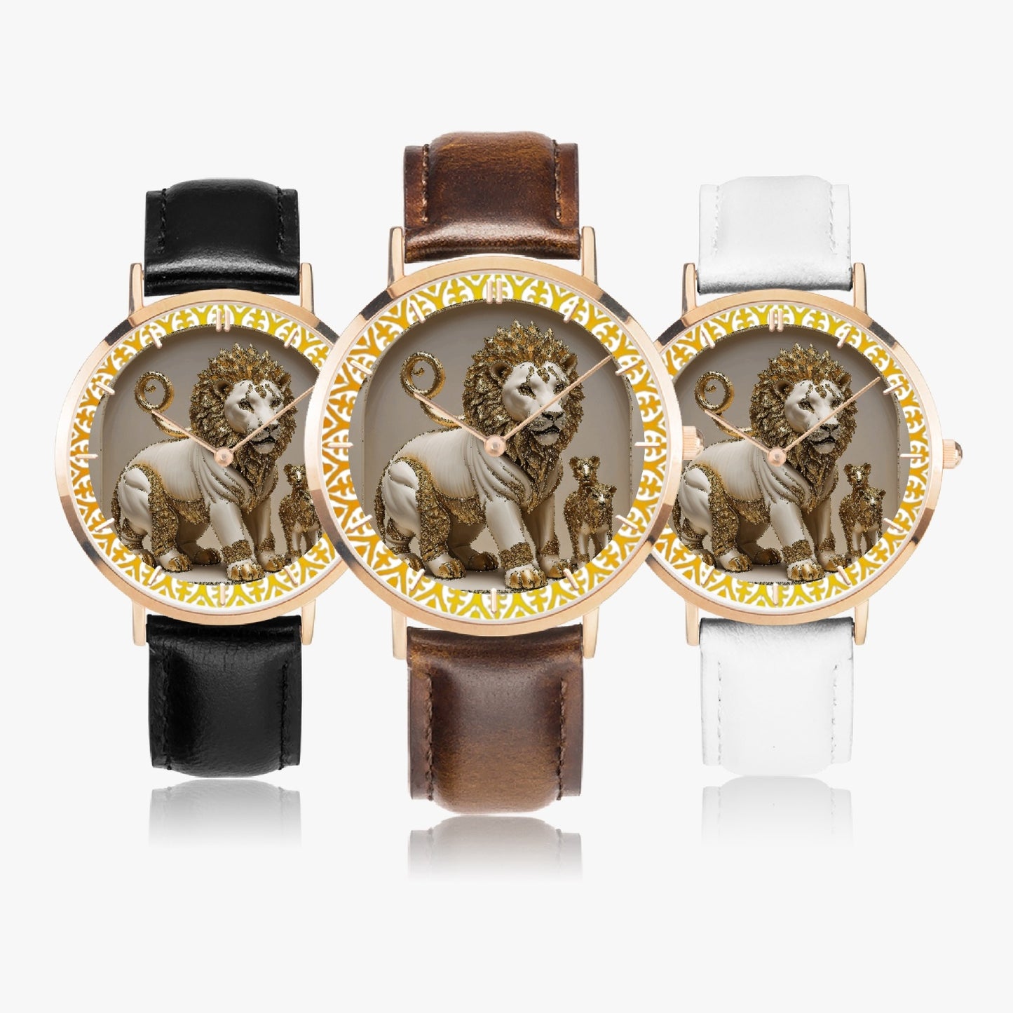 164. Hot Selling Ultra-Thin Leather Strap Quartz Watch (Rose Gold With Indicators)