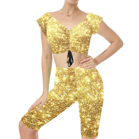 kokorepublic Women's Crop Top Yoga Set(Sets 06)