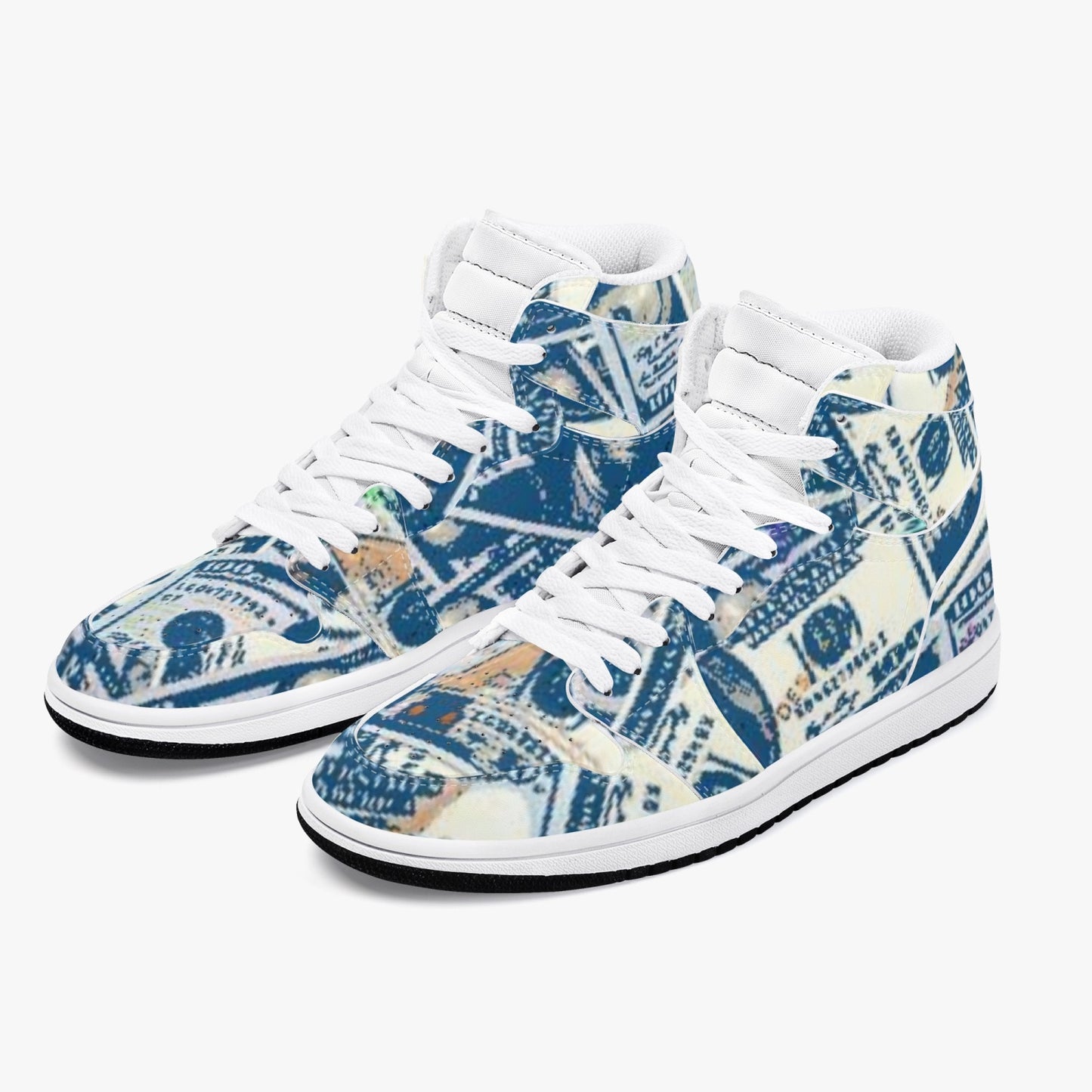 352. AJ1 Black High-Top Leather Sneakers