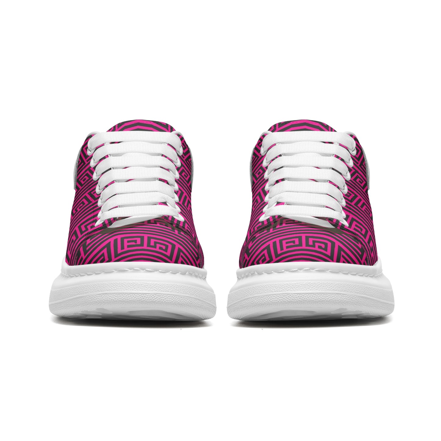 kokorepublic Unisex Non Slip Lace Up Faux Leather Sneakers