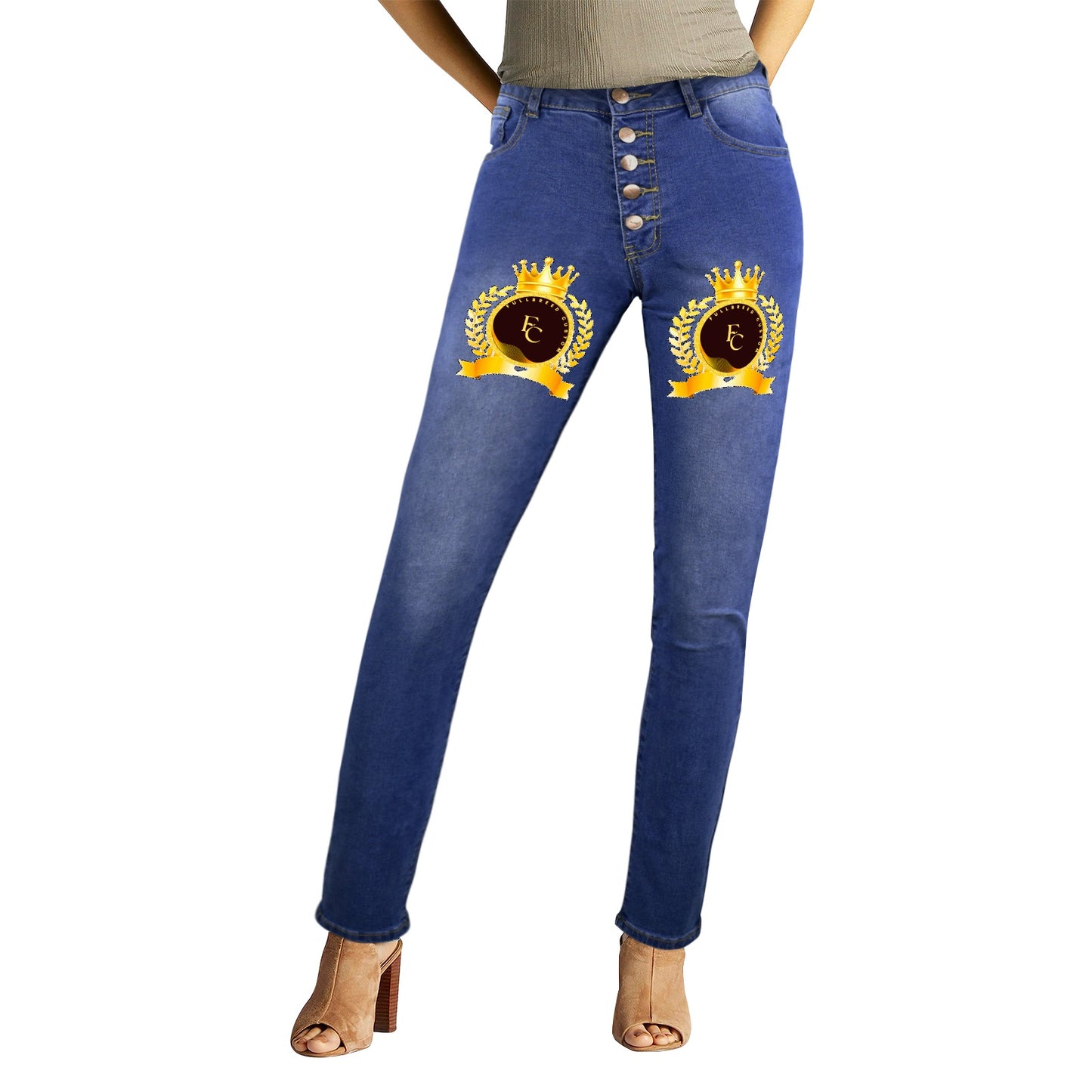 kokorepublic Women's Jeans (Front&Back Printing)