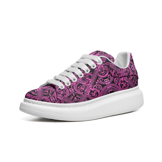 Bellabreed  Unisex Non Slip Lace Up Faux Leather Sneakers