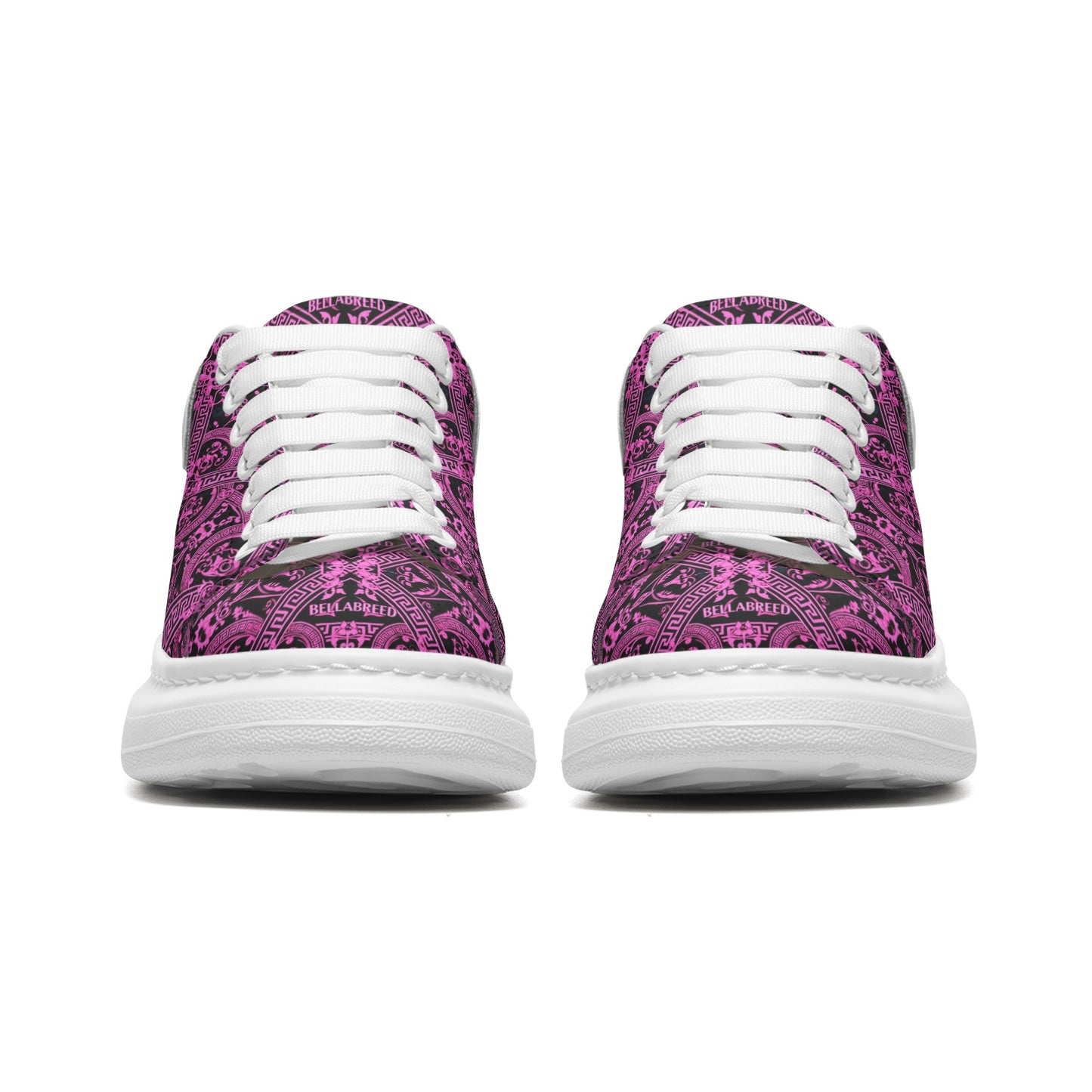 Bellabreed  Unisex Non Slip Lace Up Faux Leather Sneakers