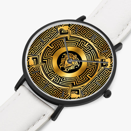 kokorepublic   163. Hot Selling Ultra-Thin Leather Strap Quartz Watch (Black With Indicators)