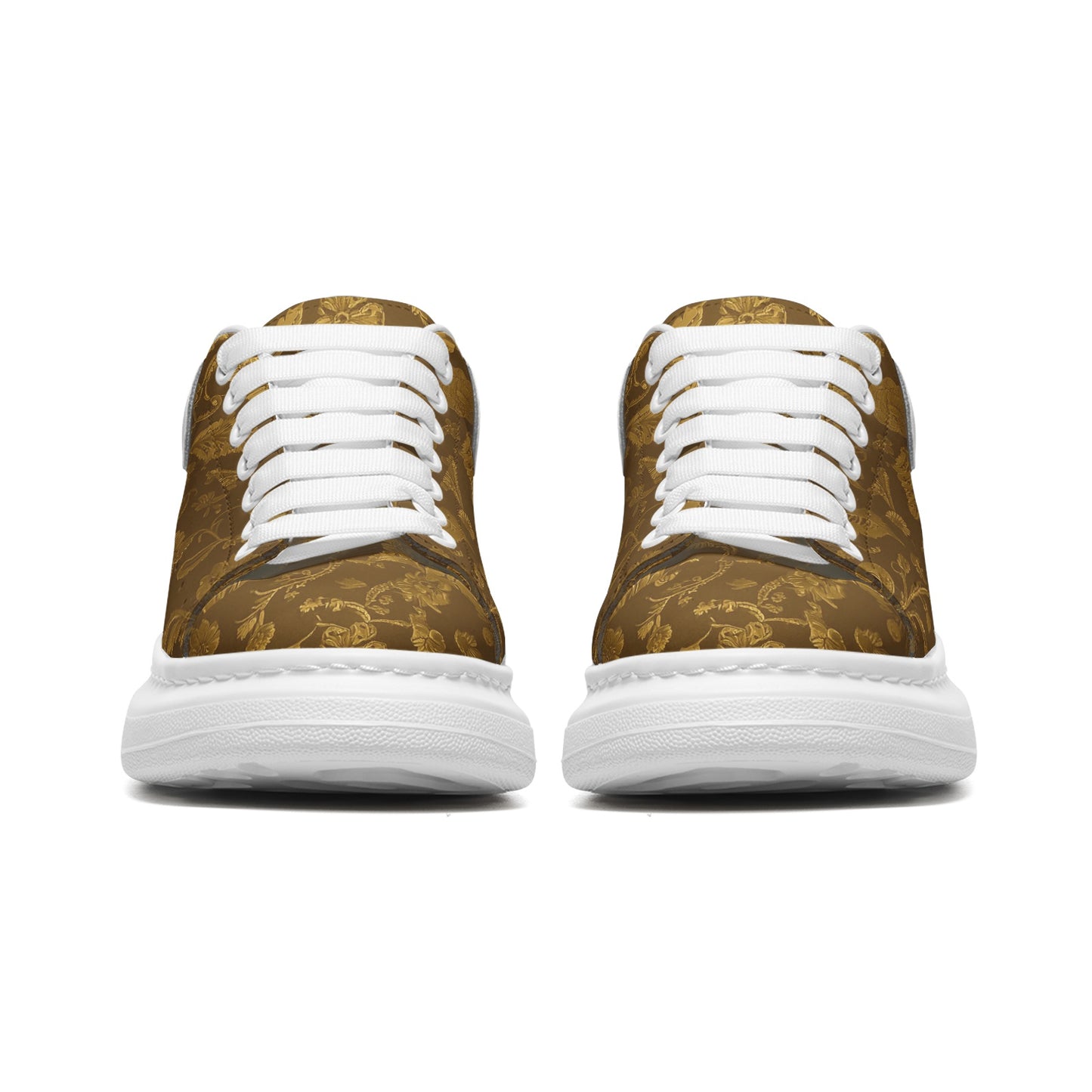 Unisex Non Slip Lace Up Faux Leather Sneakers