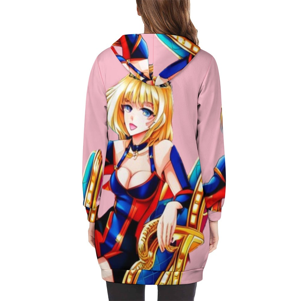 Women's full print long Hoodie