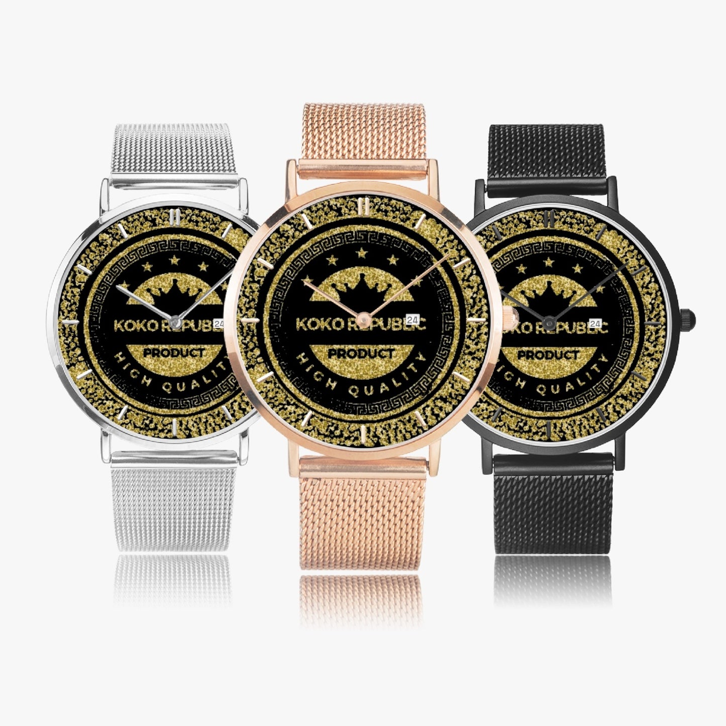 kokorepublic 168. Stainless Steel Perpetual Calendar Quartz Watch (With Indicators)