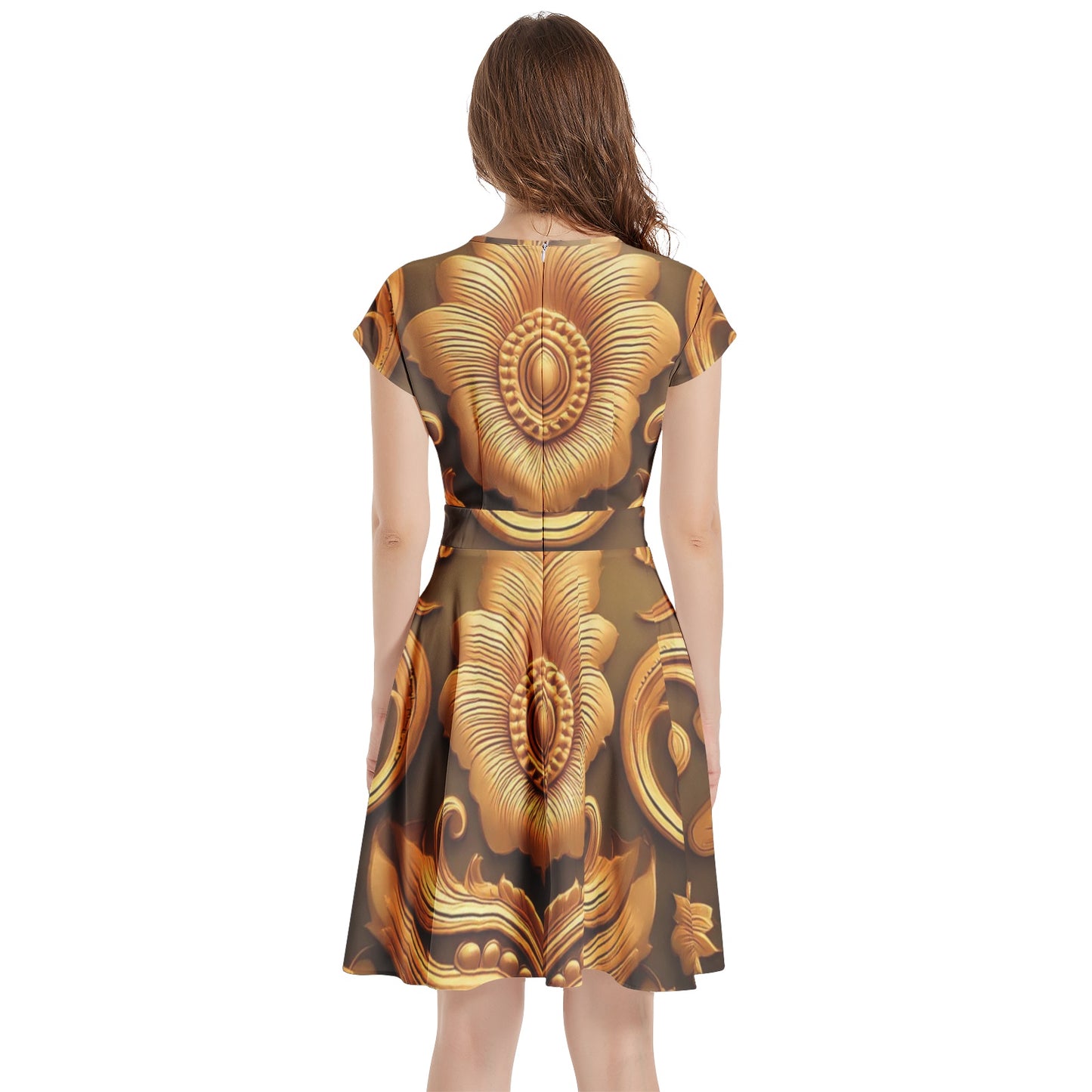 FullbreedCustom Short Sleeve  Casual A-Line Midi Dress