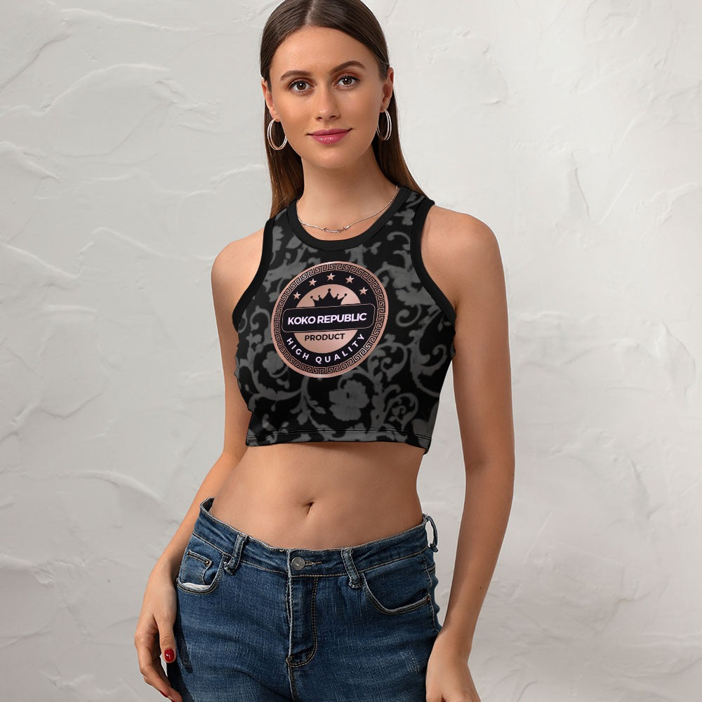 Women's Cropped Slim Racer Tank Top