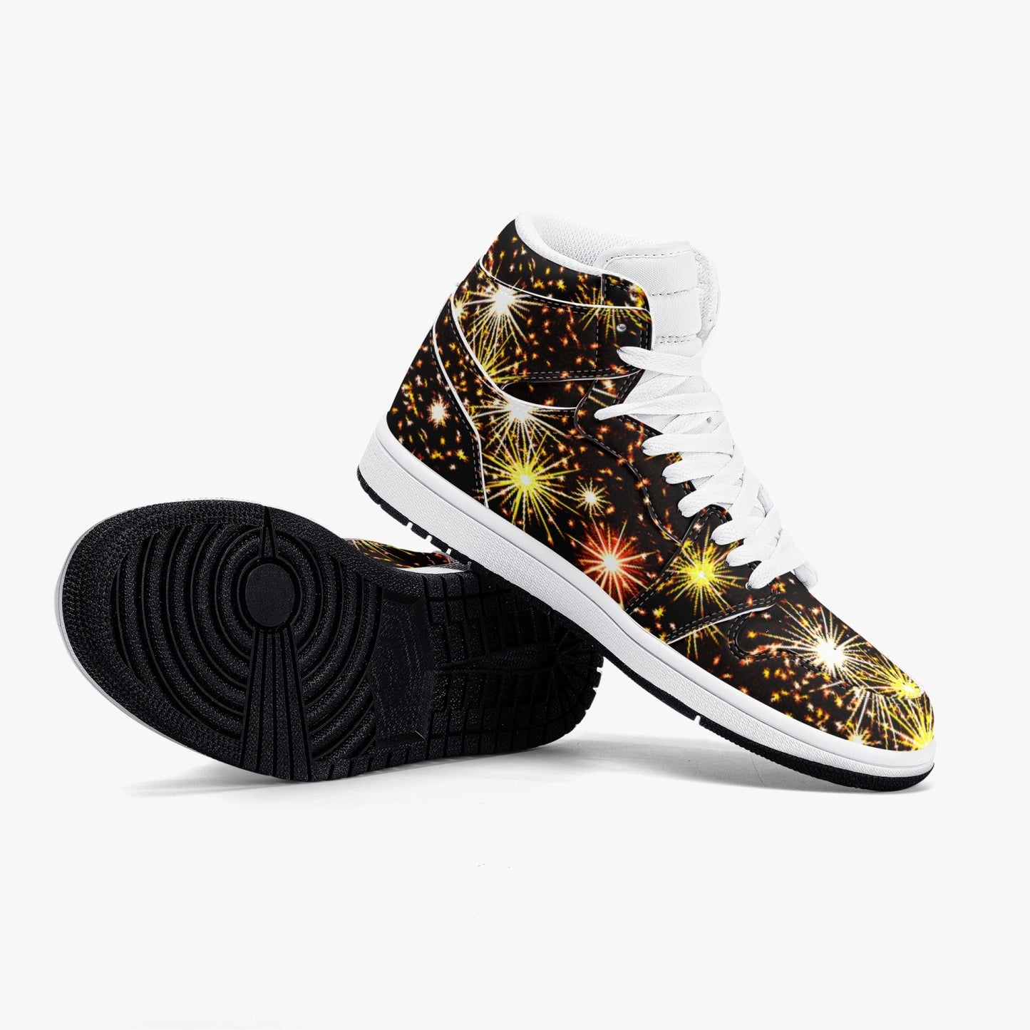 352. AJ1 Black High-Top Leather Sneakers