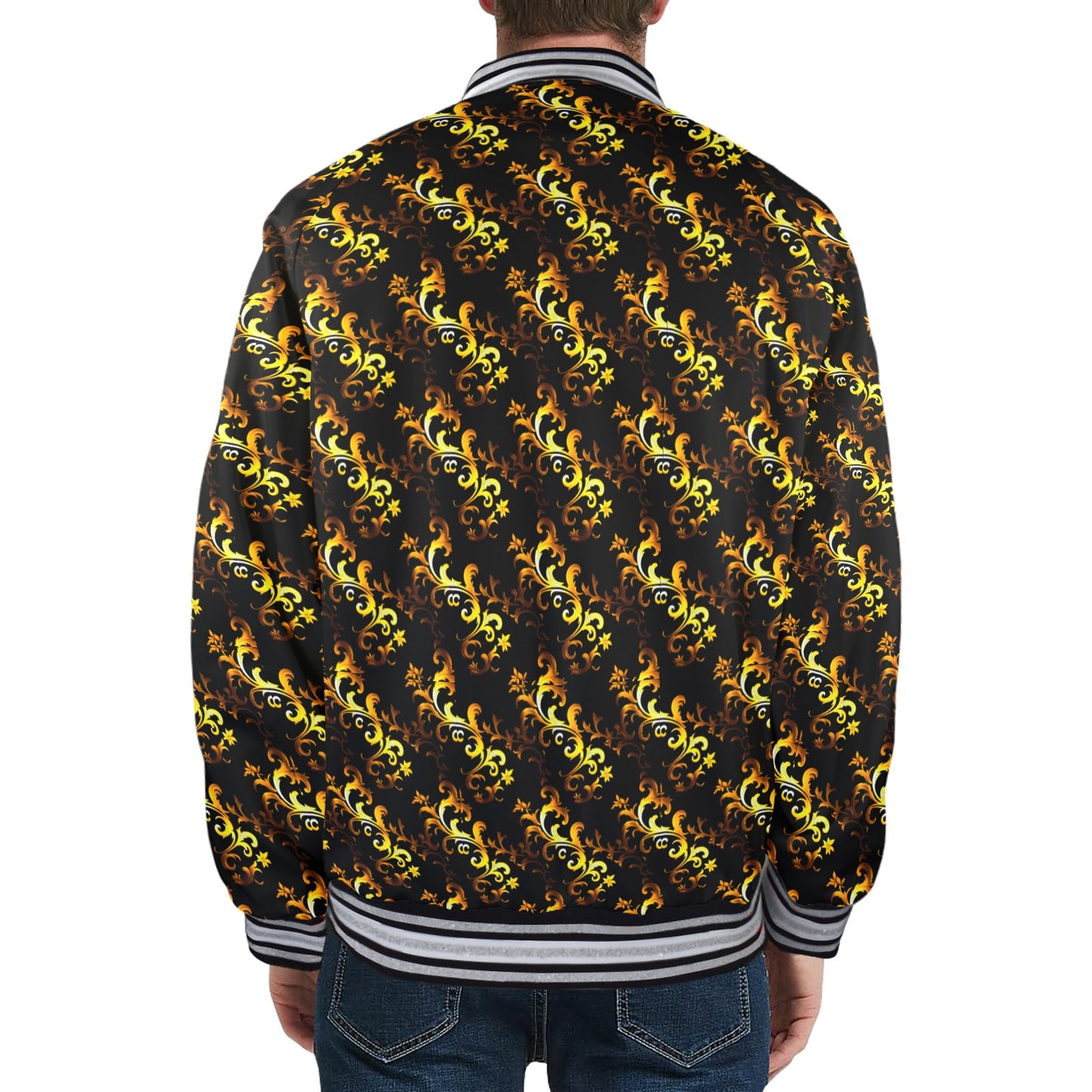 kokorepublic  New Men's Striped Trim Bomber Jacket
