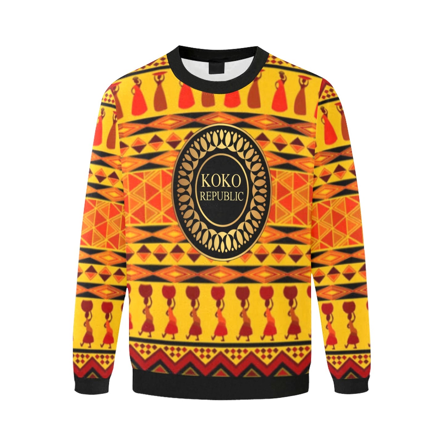 kokorepublic Men's All Over Print Fuzzy Sweatshirt (Model H18)