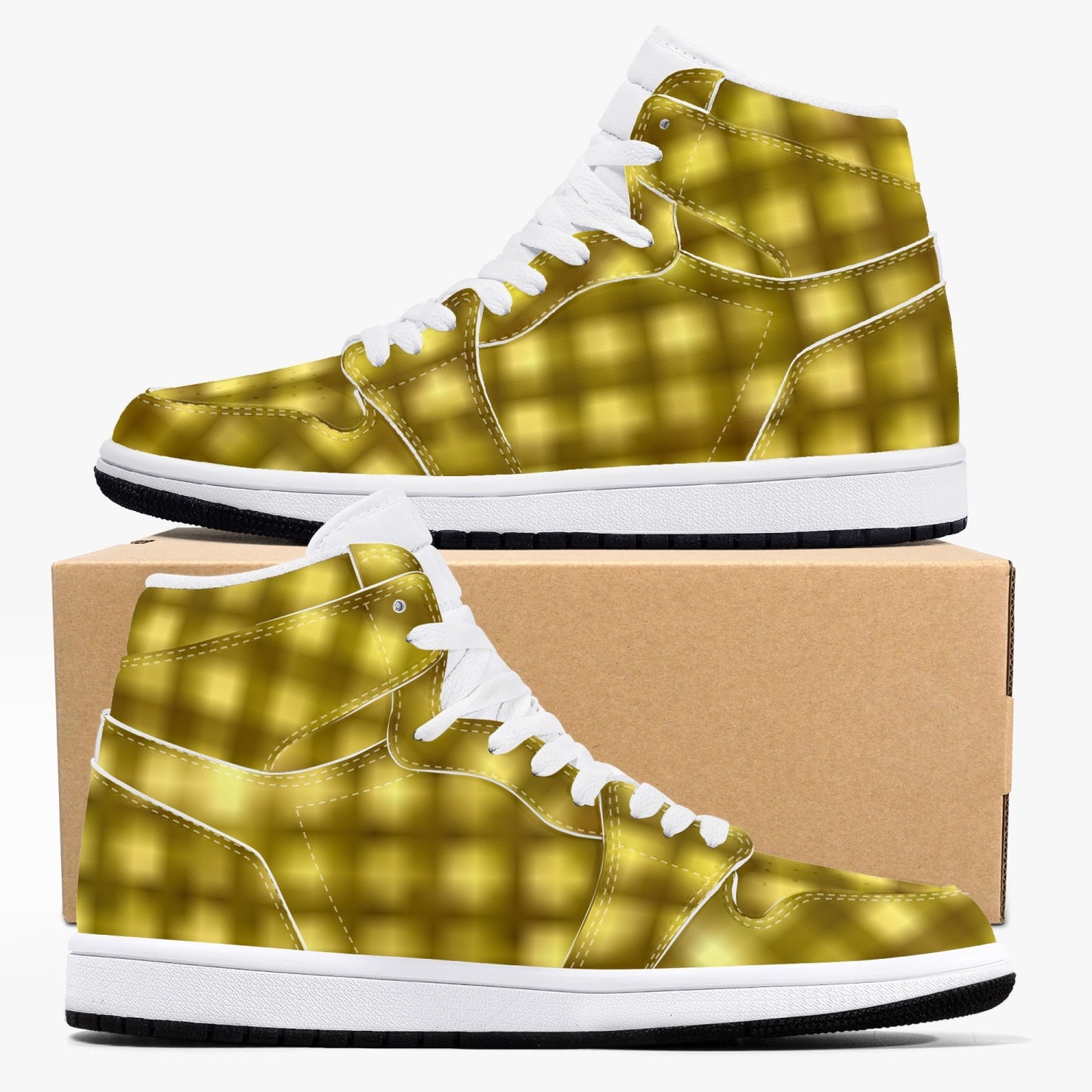 352. AJ1 Black High-Top Leather Sneakers