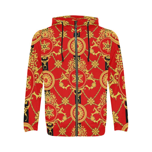 Men's All Over Print Full Zip Hoodie (Model H14)
