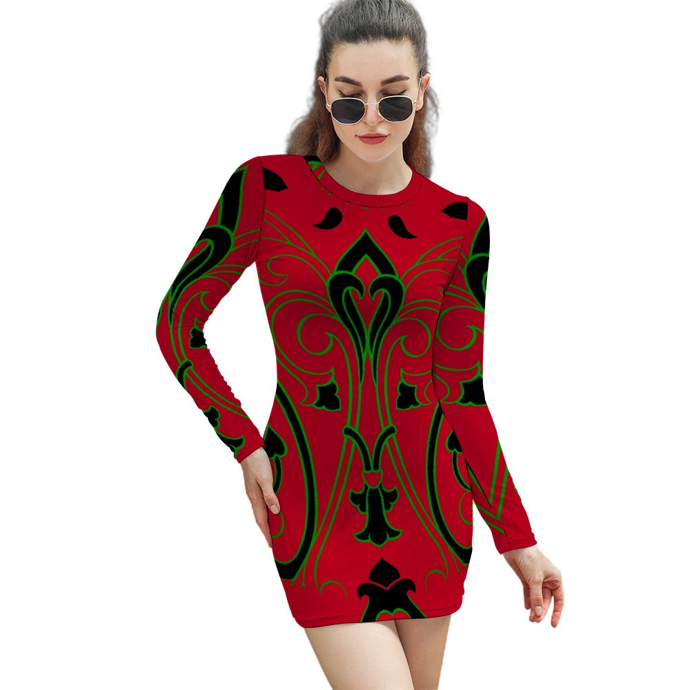 kokorepublic Women's Elegant Long Sleeve Skinny Dress