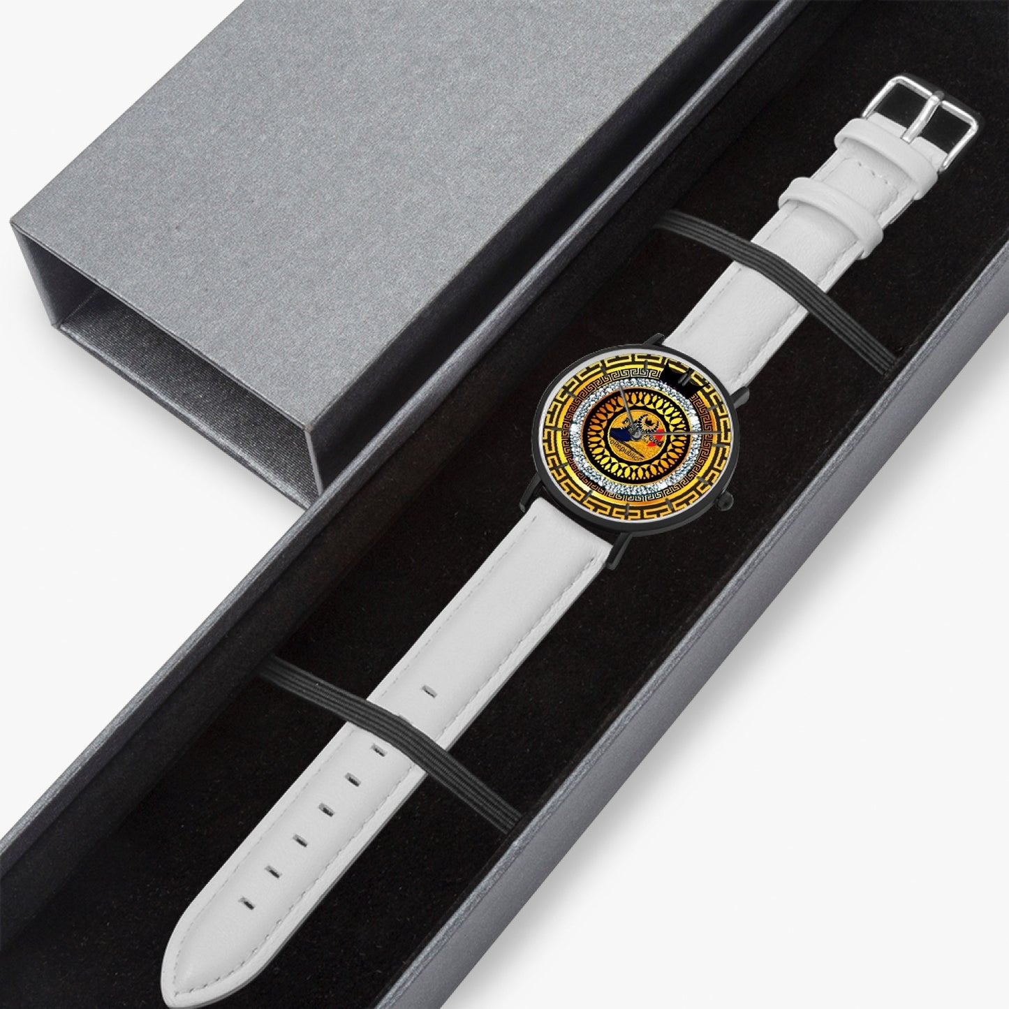 kokorepublic 163. Hot Selling Ultra-Thin Leather Strap Quartz Watch (Black With Indicators)