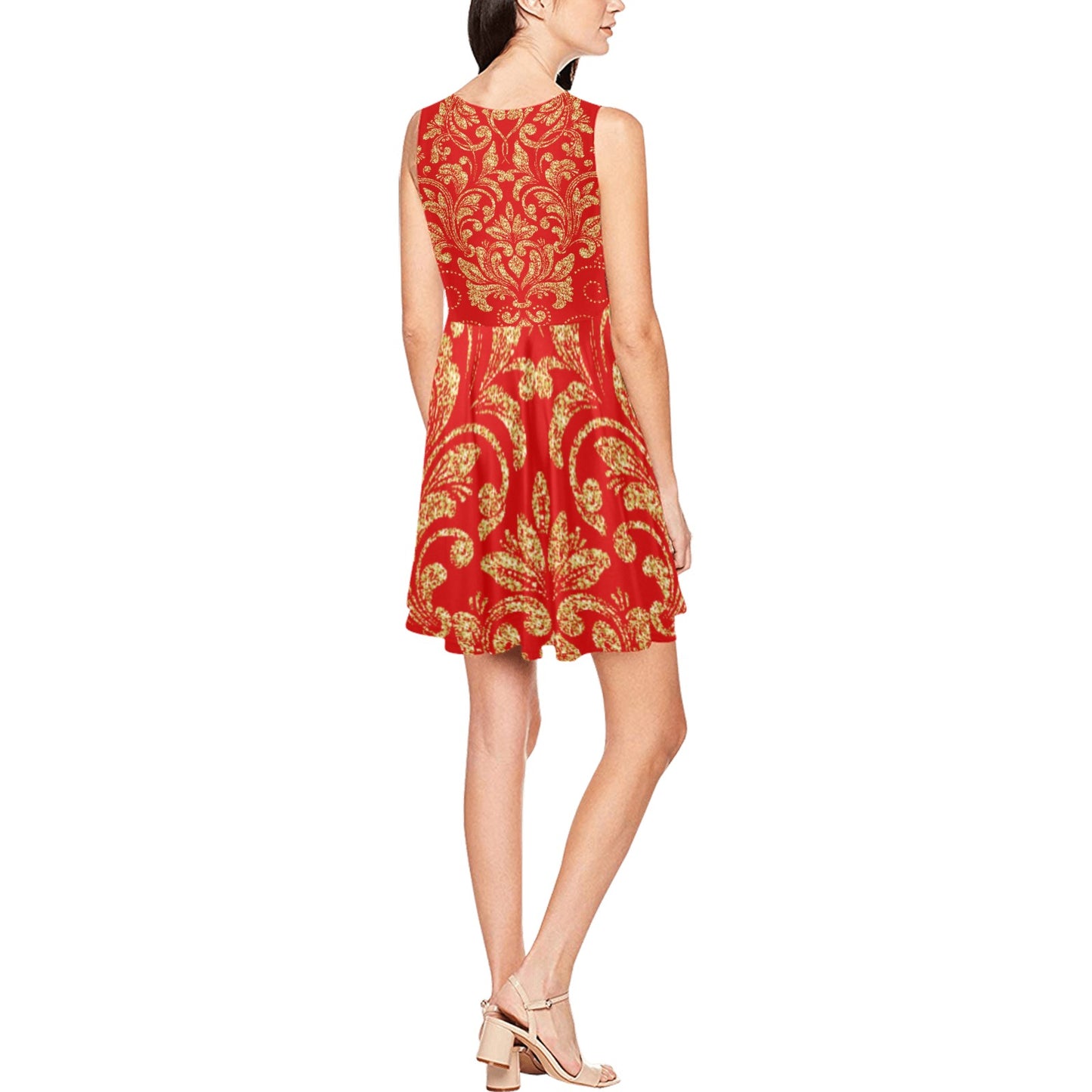kokorepublic Women's Sleeveless Skater Dress (Model D19)