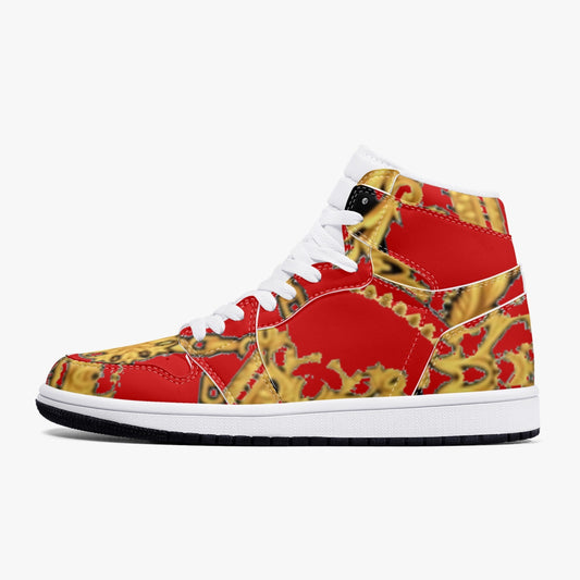 352. AJ1 Black High-Top Leather Sneakers