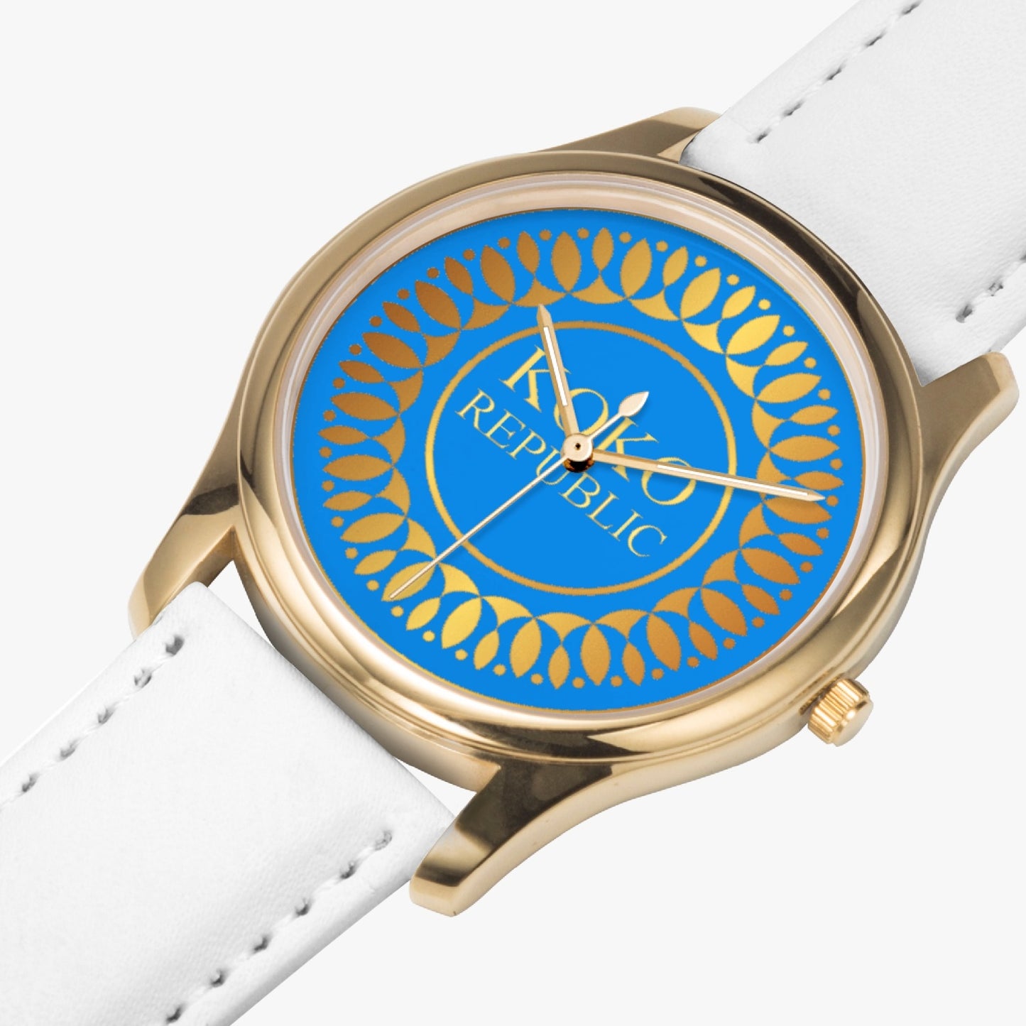 kokorepublic 150. Stylish Leather Strap Classic Quartz Watch (Gold)
