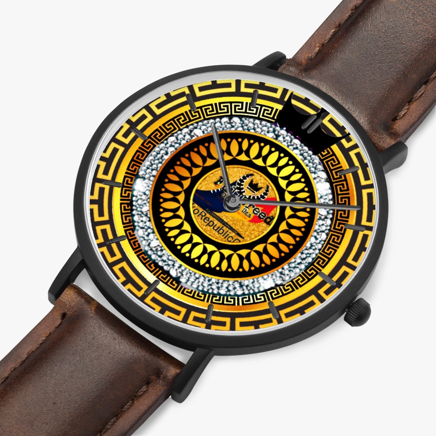 kokorepublic 163. Hot Selling Ultra-Thin Leather Strap Quartz Watch (Black With Indicators)