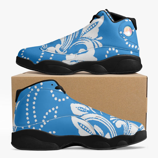 326. Black Sole High-Top Leather Basketball Sneakers