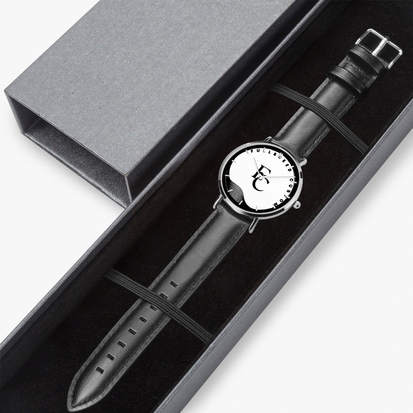 kokorepublic 165. Hot Selling Ultra-Thin Leather Strap Quartz Watch (Silver With Indicators)