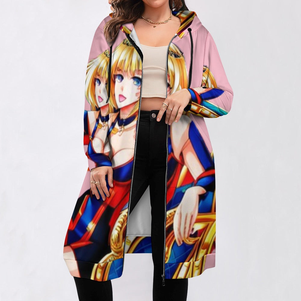 Women's full print long Hoodie