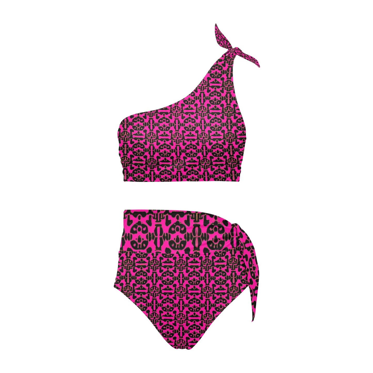 kokorepublic High Waisted One Shoulder Bikini Set (S16)