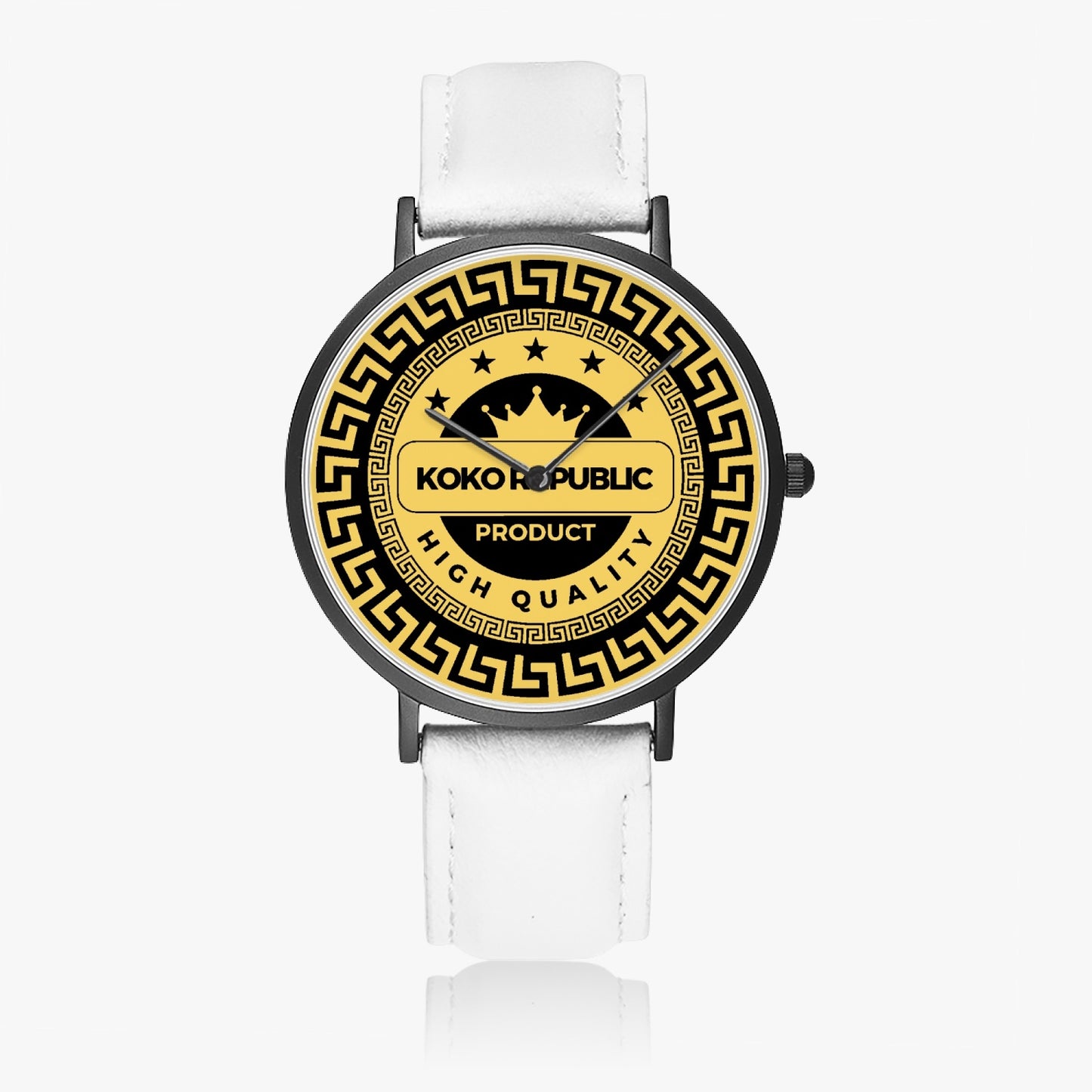 kokorepublic 160. Hot Selling Ultra-Thin Leather Strap Quartz Watch (Black)