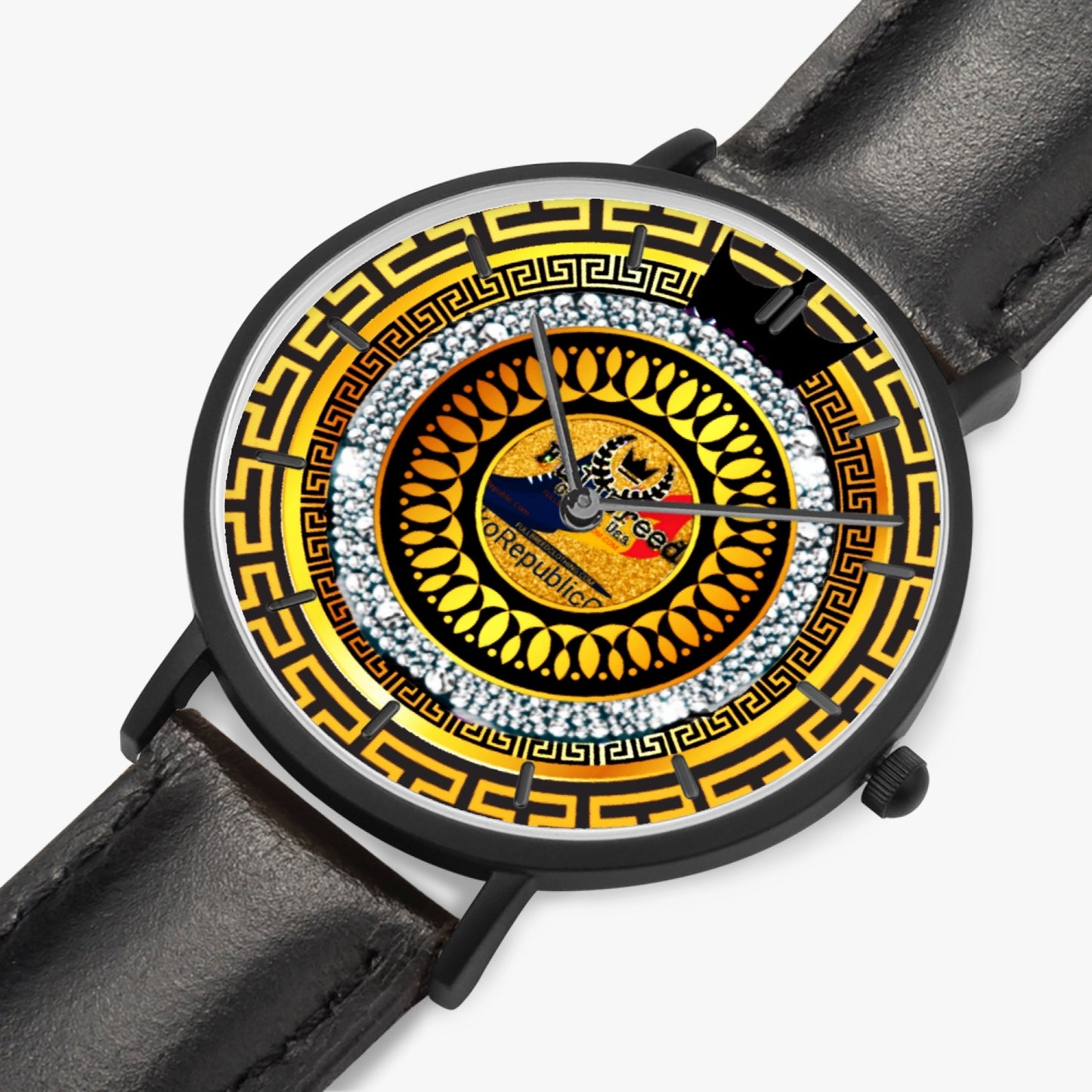 kokorepublic 163. Hot Selling Ultra-Thin Leather Strap Quartz Watch (Black With Indicators)