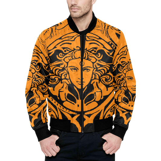 kokorepublic Men's All Over Print Quilted Bomber Jacket(Model H33)