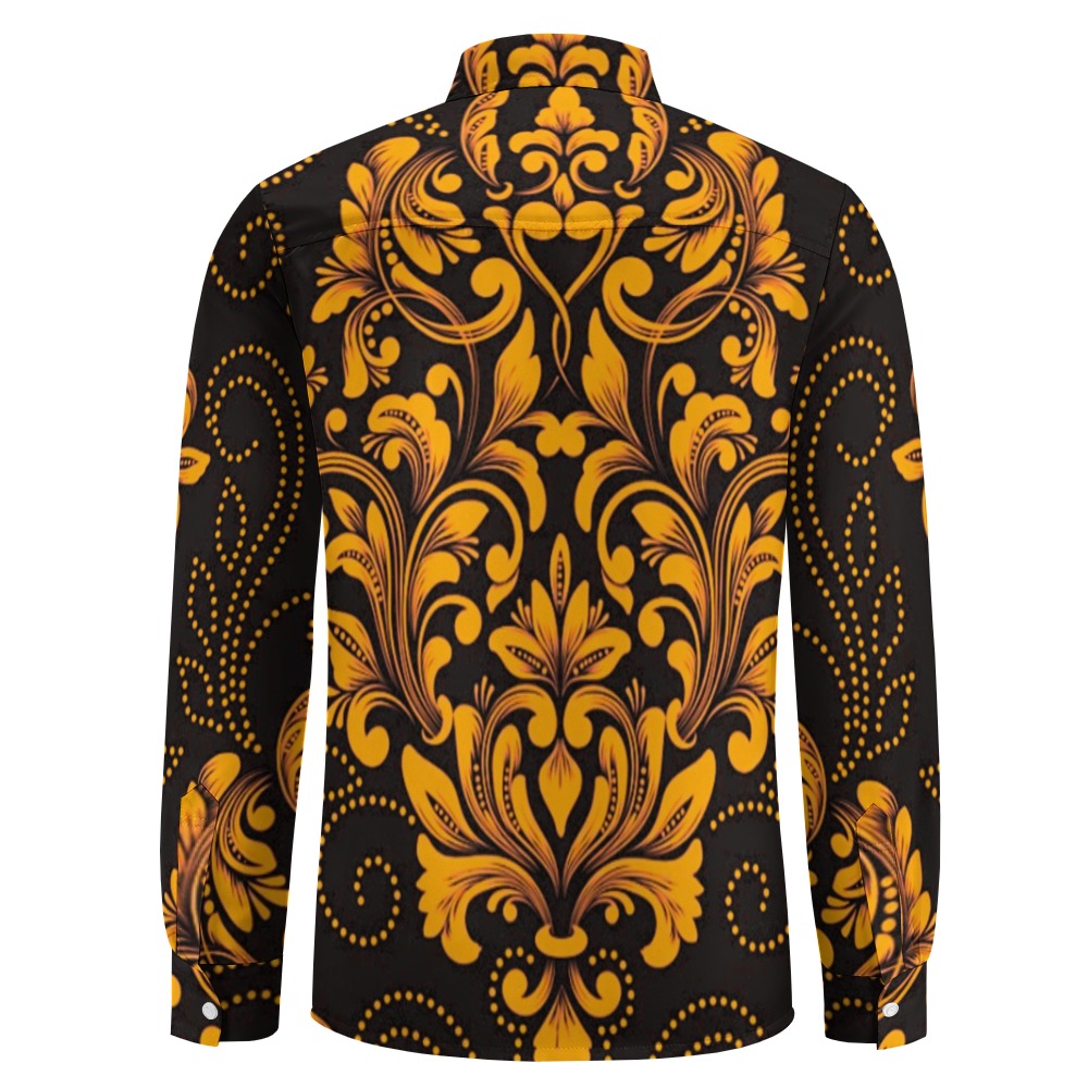 Peach Velvet Casual One Pocket Long Sleeve Shirt