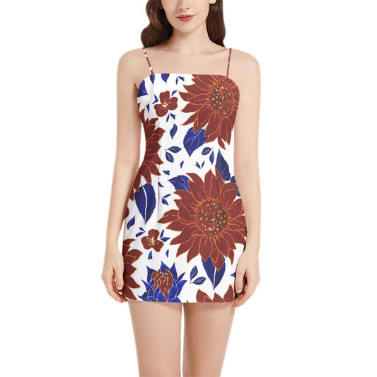 kokorepublic Sleeveless Square Neckline Spaghetti Strap Mini Dress