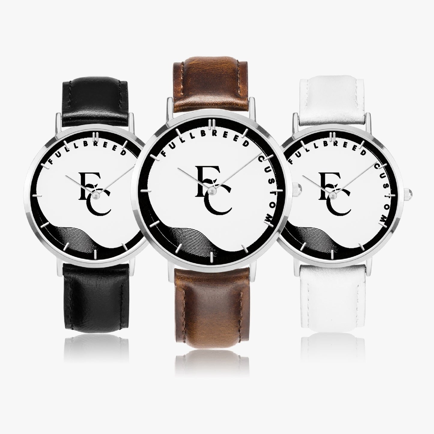 kokorepublic 165. Hot Selling Ultra-Thin Leather Strap Quartz Watch (Silver With Indicators)
