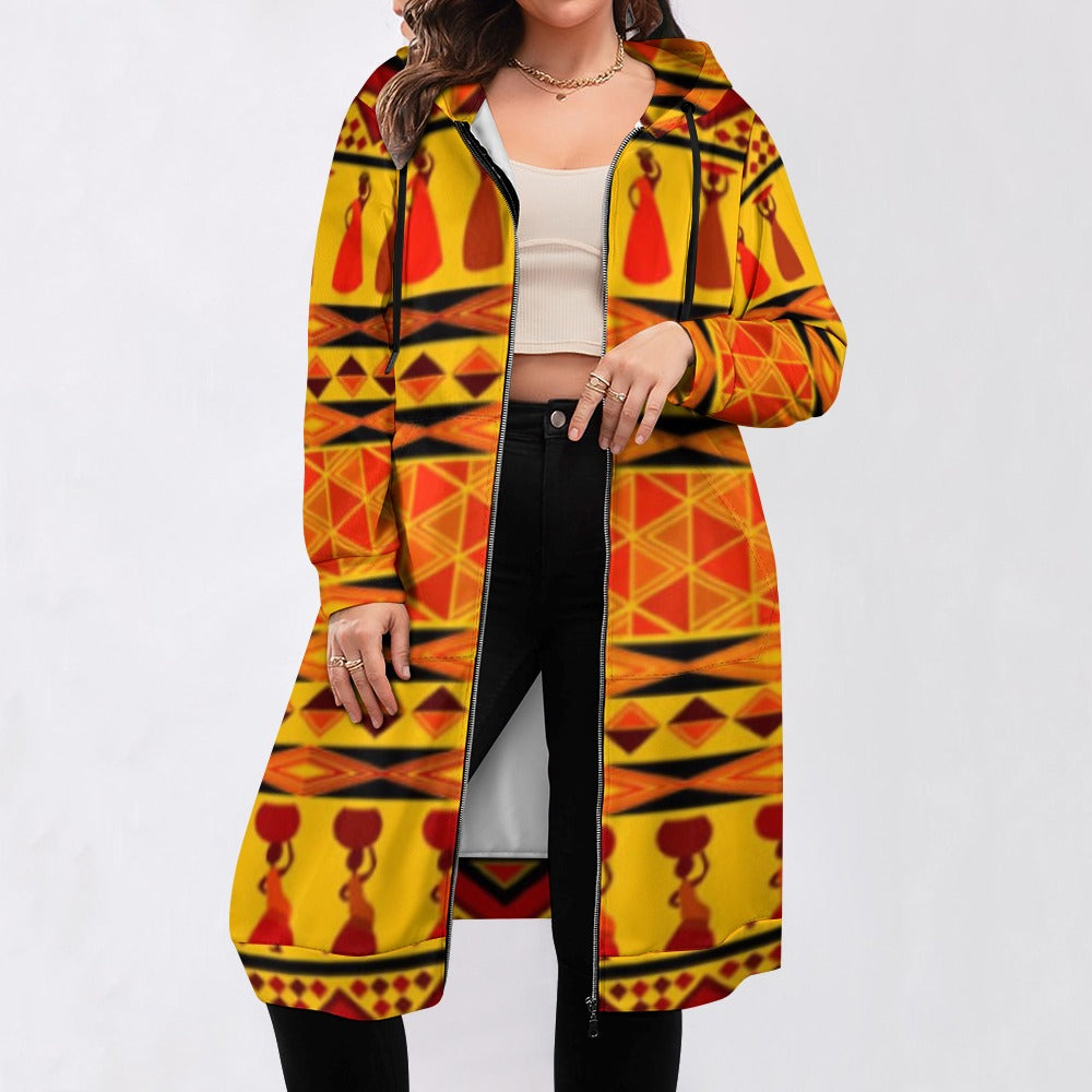 Kokorepublic Women's full print long Hoodie