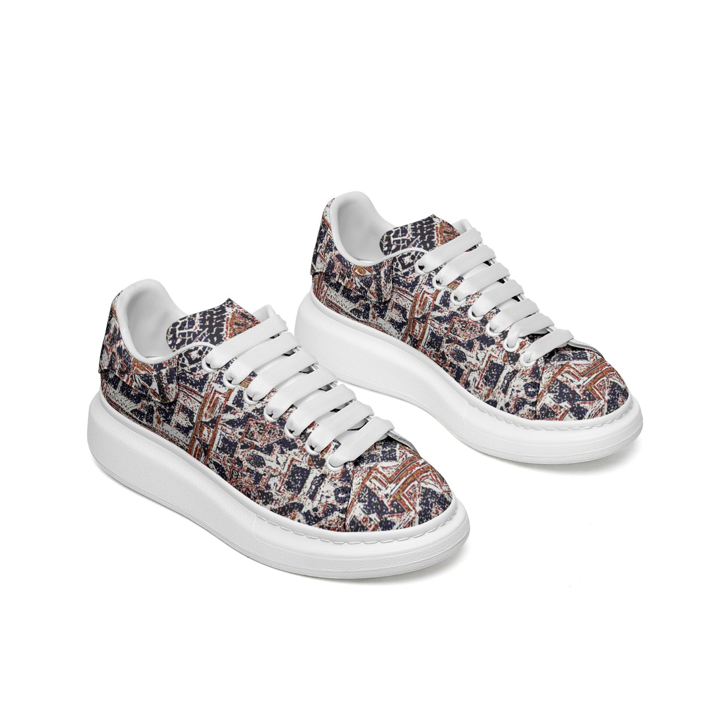 fullbreedcustom Unisex Non Slip Lace Up Leather Sneakers