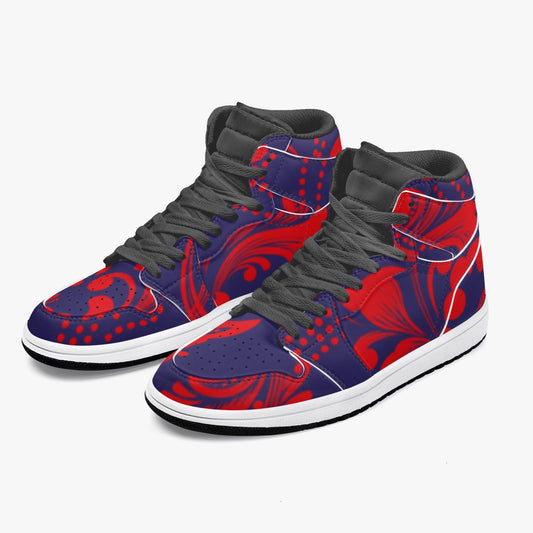 352. AJ1 Black High-Top Leather Sneakers