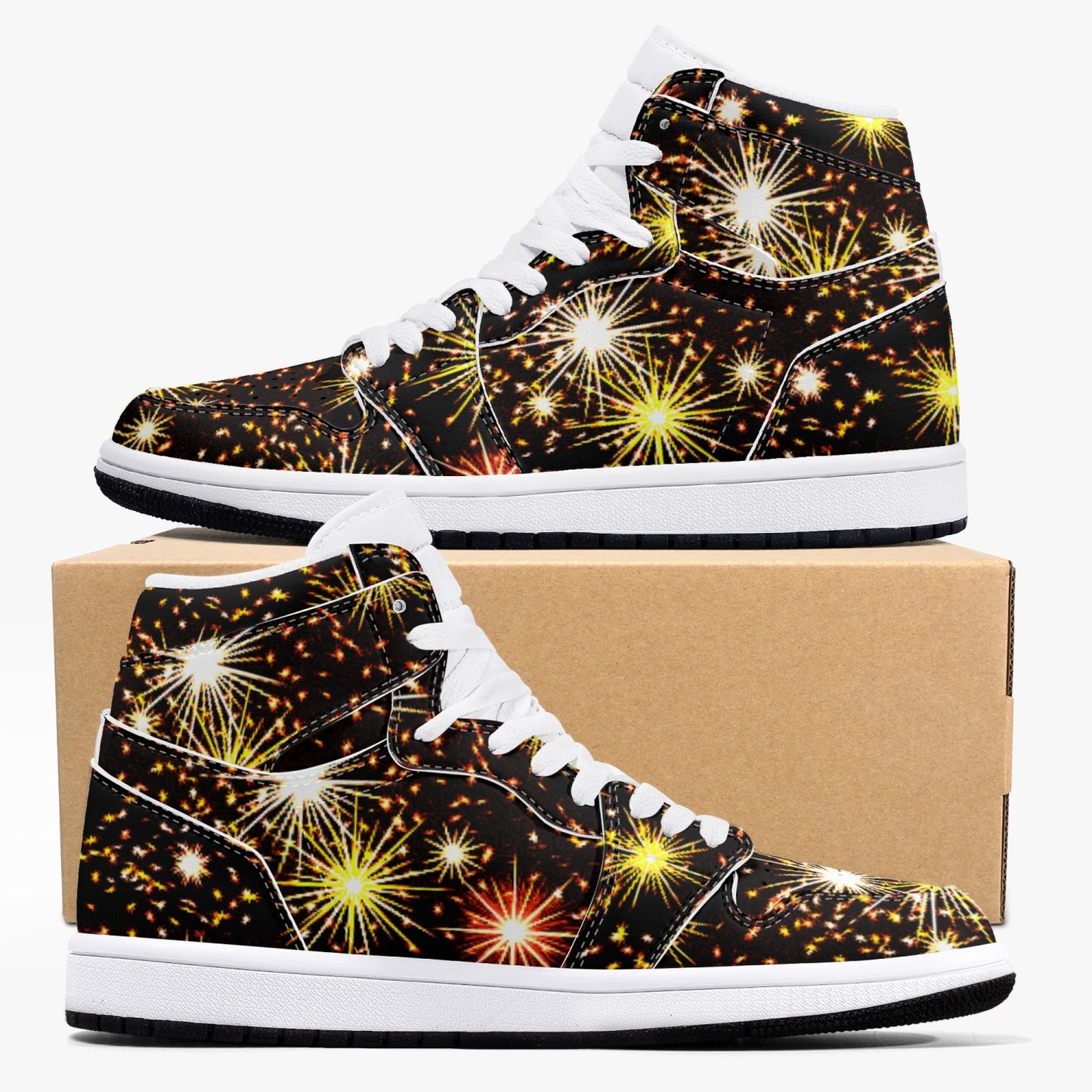 352. AJ1 Black High-Top Leather Sneakers