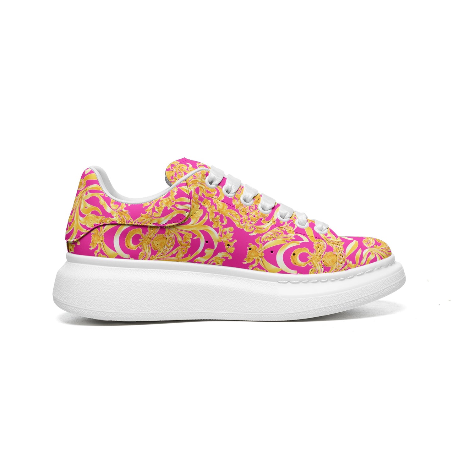 fullbreedcustom Unisex Non Slip Lace Up Faux Leather Sneakers